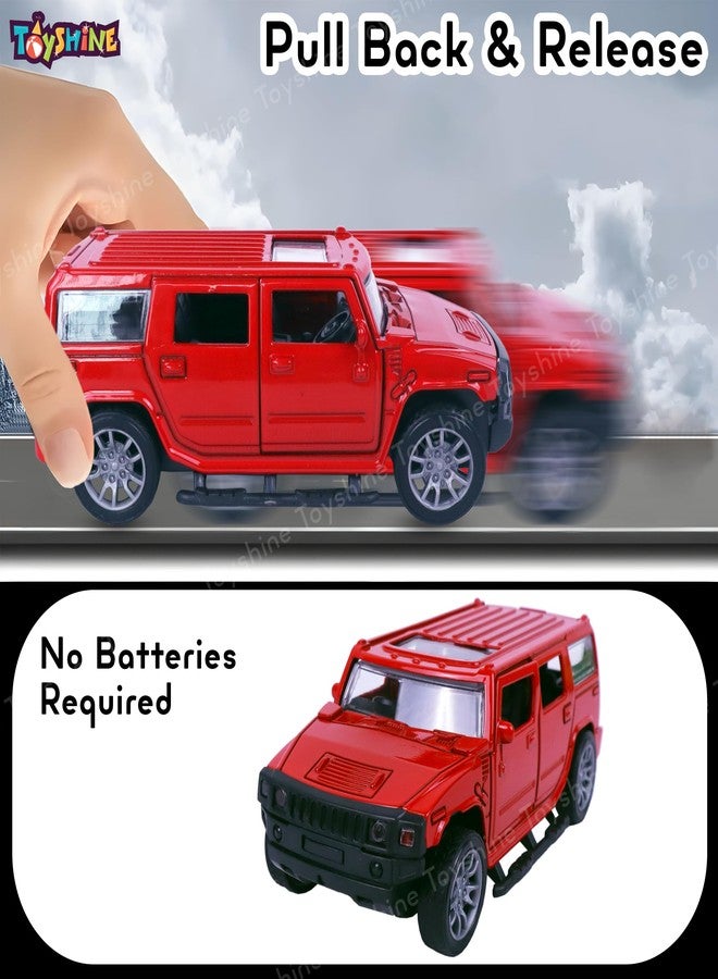 Toyshine 1:32 Scale Die Cast Racing H2 Model Vehicle Toy Car with Pull Back Function Along with Opening Door Feature for Kids Boy Girl 3+, Red - Image 2